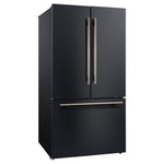 Forno Rivello 36 Inch French Door Refrigerator in Black with Antique Brass, Internal Water Dispenser, Filtered Ice, Adjustable Shelves, Energy Star Certified - BonPrix Électroménagers