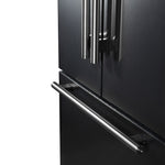 Forno Rivello 36 Inch French Door Refrigerator in Black with Antique Brass, Internal Water Dispenser, Filtered Ice, Adjustable Shelves, Energy Star Certified - BonPrix Électroménagers