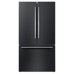 Forno Rivello 36 Inch French Door Refrigerator in Black with Antique Brass, Internal Water Dispenser, Filtered Ice, Adjustable Shelves, Energy Star Certified - BonPrix Électroménagers