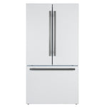 Forno Rivello 36 Inch French Door Refrigerator in White with Antique Brass, Internal Water Dispenser, Filtered Ice, Adjustable Shelves, Energy Star Certified - BonPrix Électroménagers
