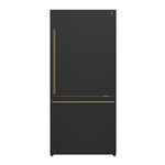 Forno Milano Espresso 31-Inch Bottom Freezer Refrigerator, Black, 17.2 cu.ft Capacity, Energy Efficient - BonPrix Électroménagers