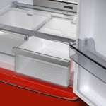Forno Luigi 33-Inch French Door Refrigerator, 18 cu.ft, Red Finish, Handle-Free Design, ENERGY STAR Certified - BonPrix Électroménagers