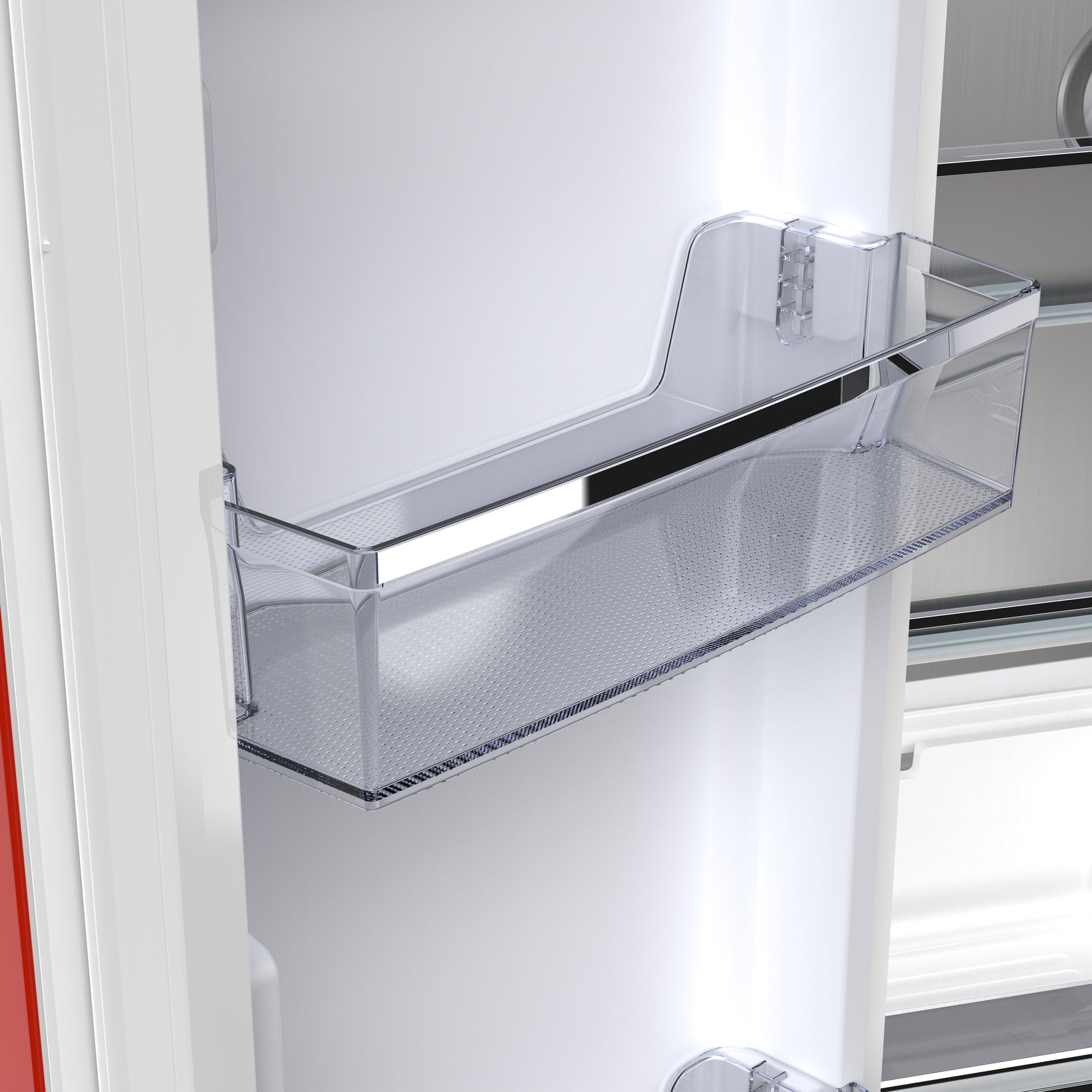 Forno Luigi 33-Inch French Door Refrigerator, 18 cu.ft, Red Finish, Handle-Free Design, ENERGY STAR Certified - BonPrix Électroménagers