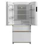 Forno Luigi 33-Inch French Door Refrigerator, 18 cu.ft, White Finish, Antique Brass Handles, ENERGY STAR Certified - BonPrix Électroménagers