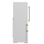 Forno Luigi 33-Inch French Door Refrigerator, 18 cu.ft, White Finish, Antique Brass Handles, ENERGY STAR Certified - BonPrix Électroménagers