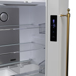 Forno Luigi 33-Inch French Door Refrigerator, 18 cu.ft, White Finish, Antique Brass Handles, ENERGY STAR Certified - BonPrix Électroménagers