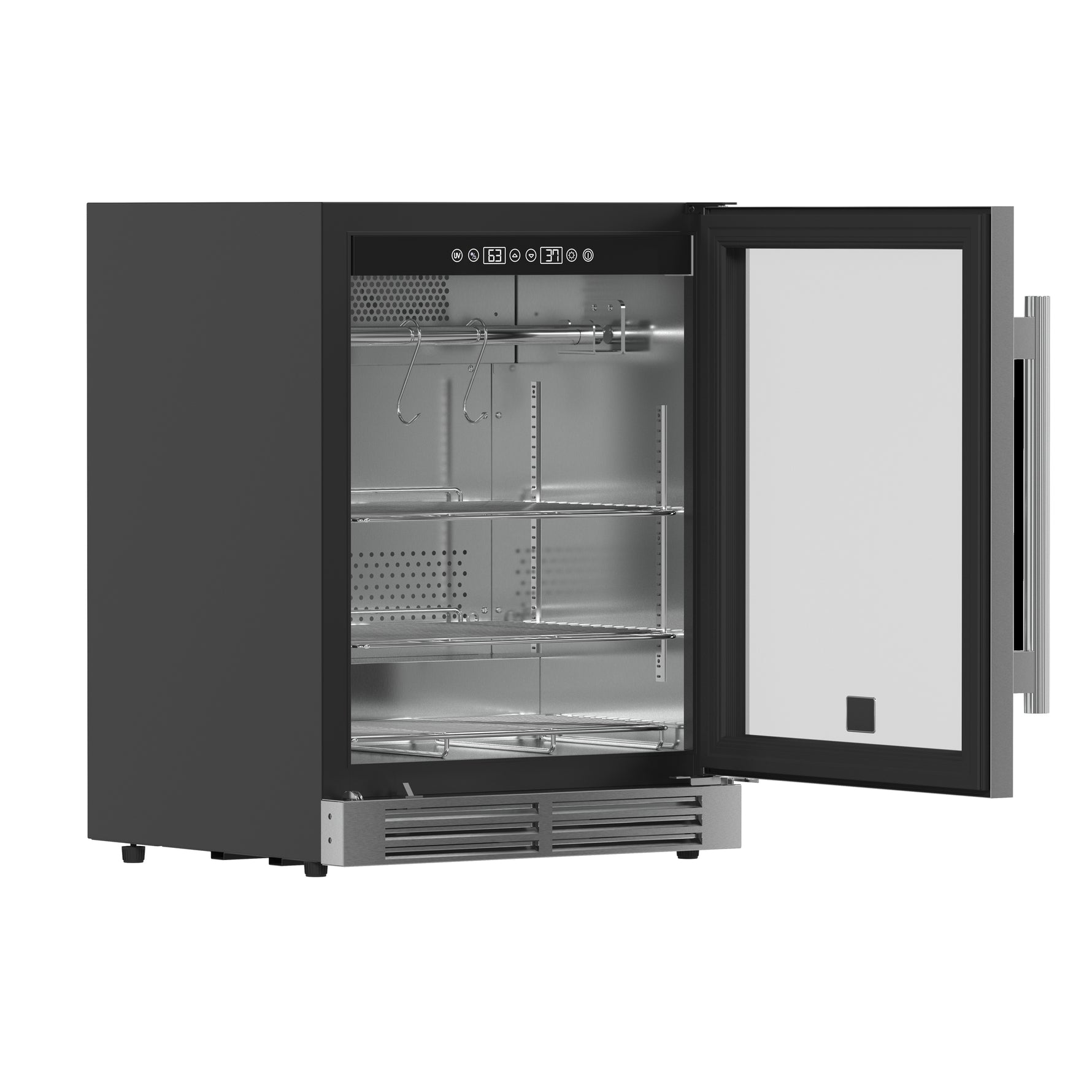 Forno Asciutto 24-Inch Dry Aging Cabinet, Stainless Steel 304, 4.41 cu.ft, LED Lighting, Adjustable Shelves - BonPrix Électroménagers