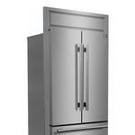 Forno Gallipoli 30-Inch French Door Refrigerator, 17.5 cu.ft Capacity, Modern Decorative Grill, 34-Inch Width, Stainless Steel, No Frost Technology, Energy Efficient