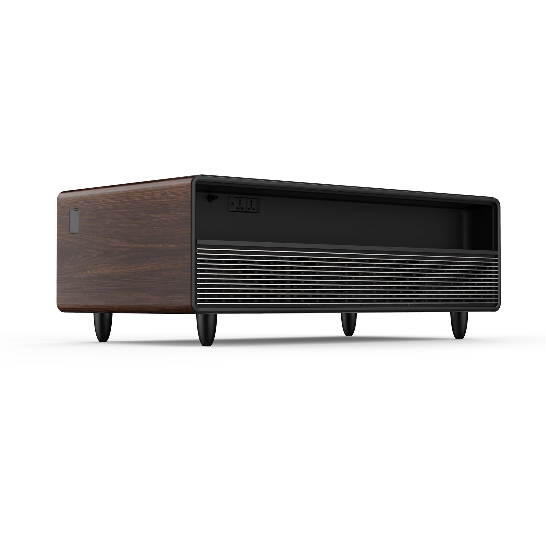 Forno Evoluto Tavolo 51-Inch Smart Coffee Table with Wood-Accent Sides – Dual Cooling Zones, Wireless Charging Pad & Built-In Bluetooth Speakers - BonPrix Électroménagers