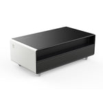 Forno Evoluto Tavolo 51-Inch White Smart Coffee Table – Dual Refrigerator Drawers, Bluetooth 5.0 Audio, Wireless Charging & RGB Ambient Light - BonPrix Électroménagers
