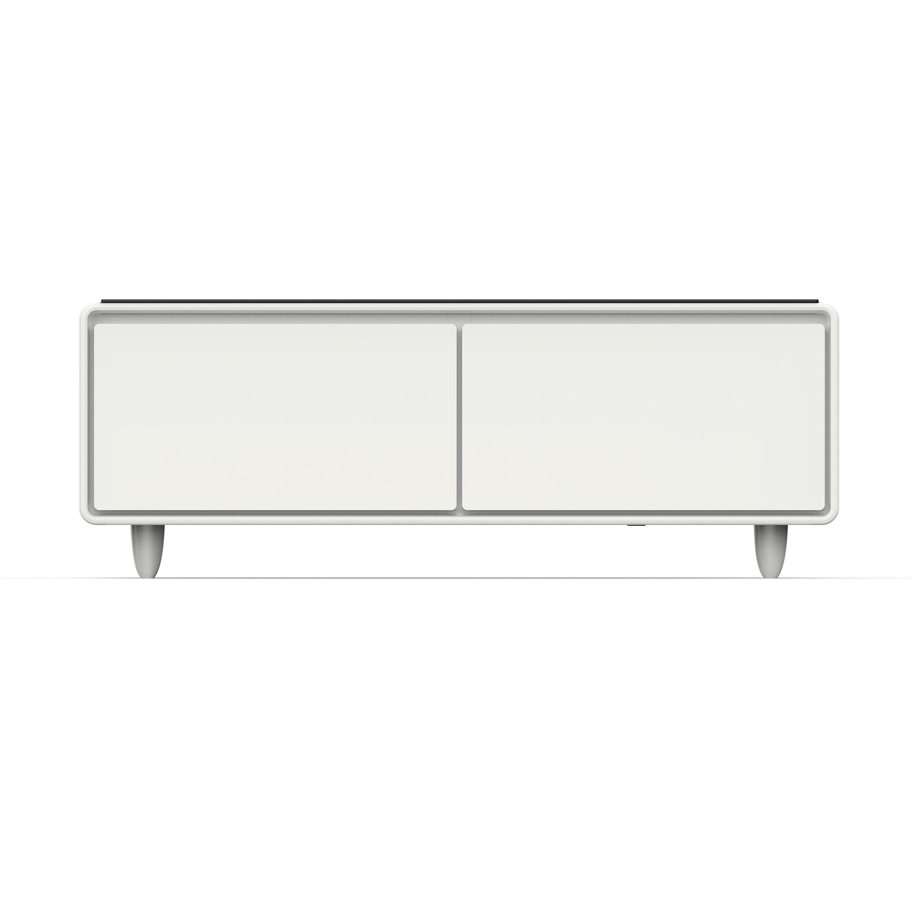 Forno Evoluto Tavolo 51-Inch White Smart Coffee Table – Dual Refrigerator Drawers, Bluetooth 5.0 Audio, Wireless Charging & RGB Ambient Light - BonPrix Électroménagers