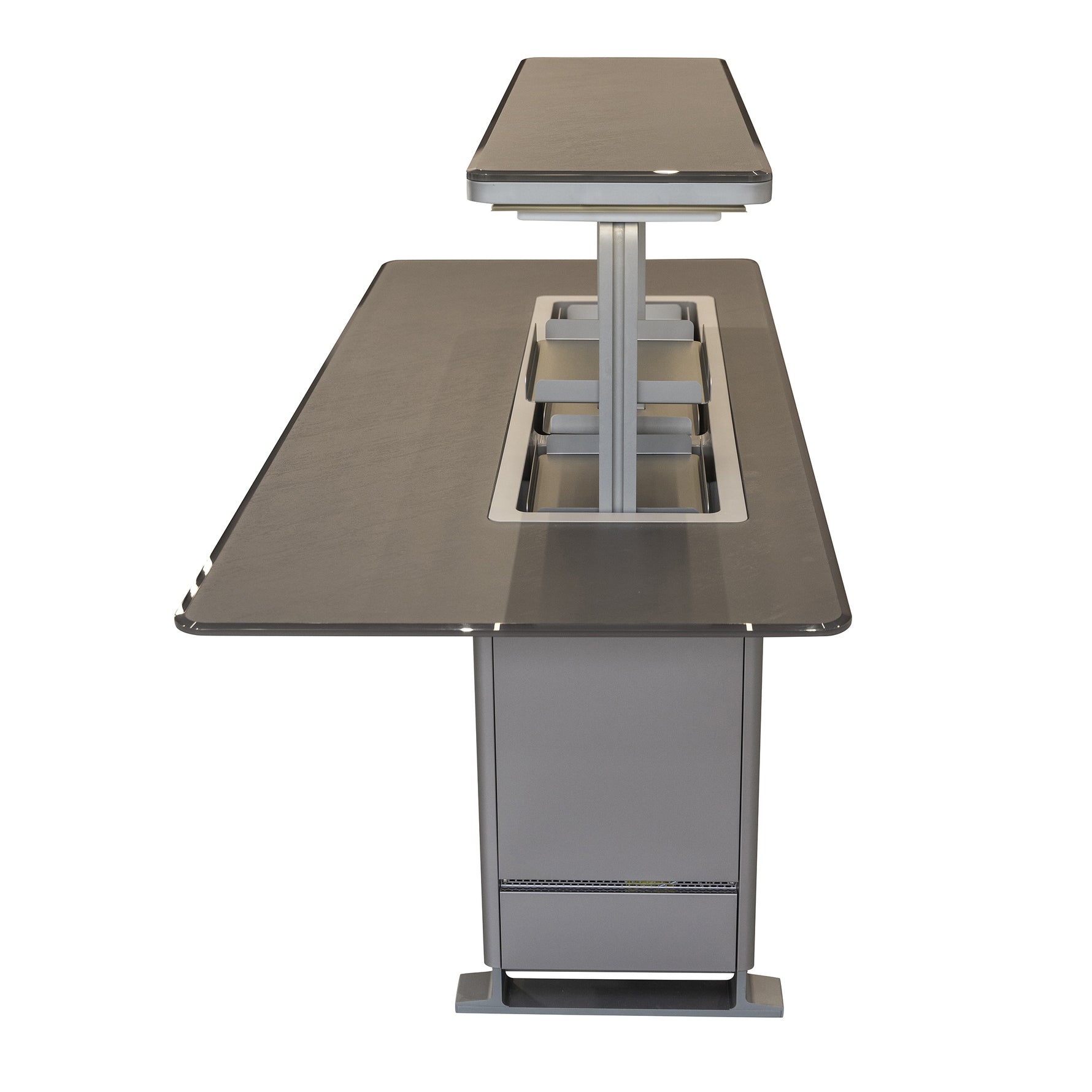 Elevato Smart Bar Table, Sandstone Black, 5.3 cu.ft fridge and freezer with Bluetooth control - BonPrix Électroménagers