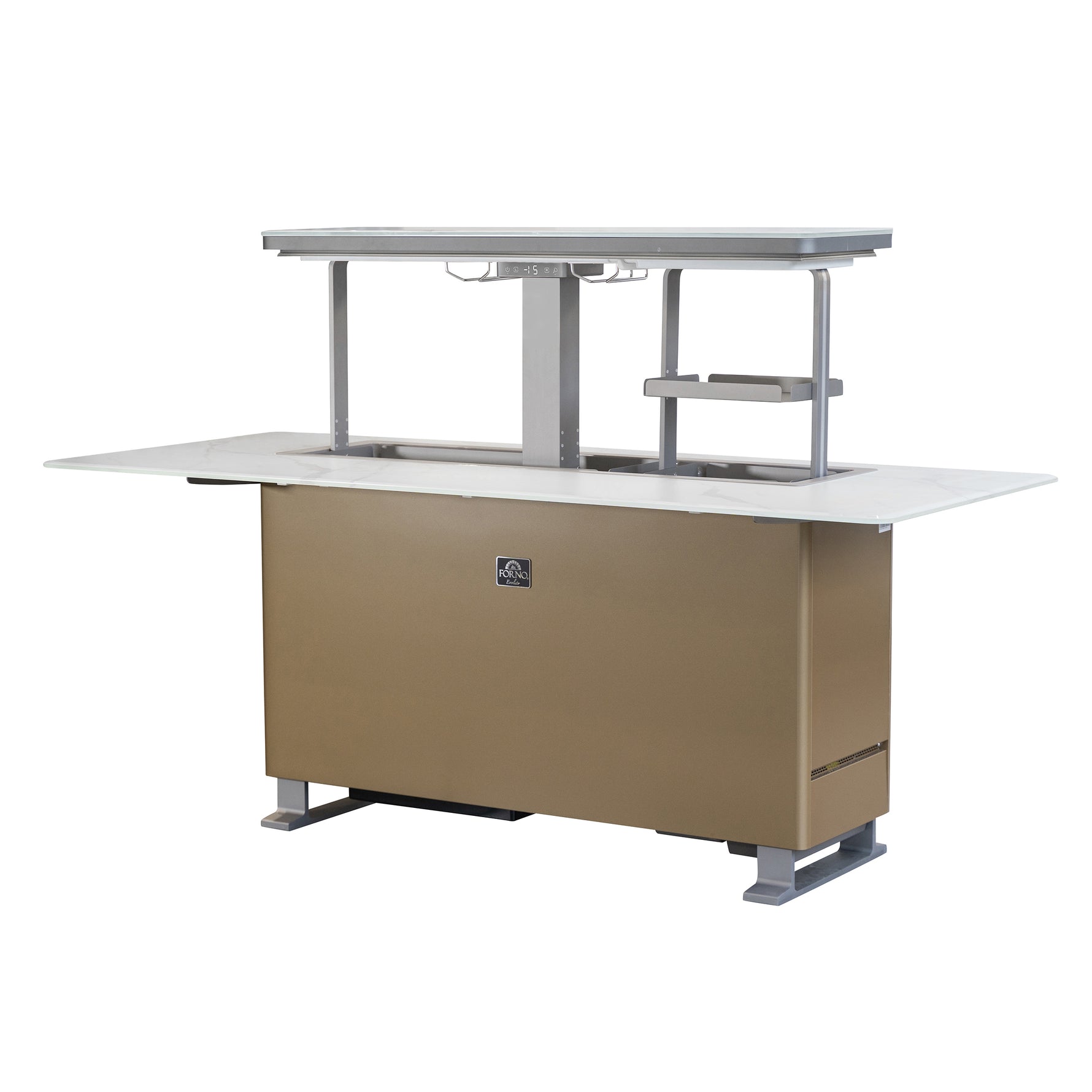 Elevato Smart Bar Table in White, 5.3 cu.ft fridge and freezer with Bluetooth control - BonPrix Électroménagers