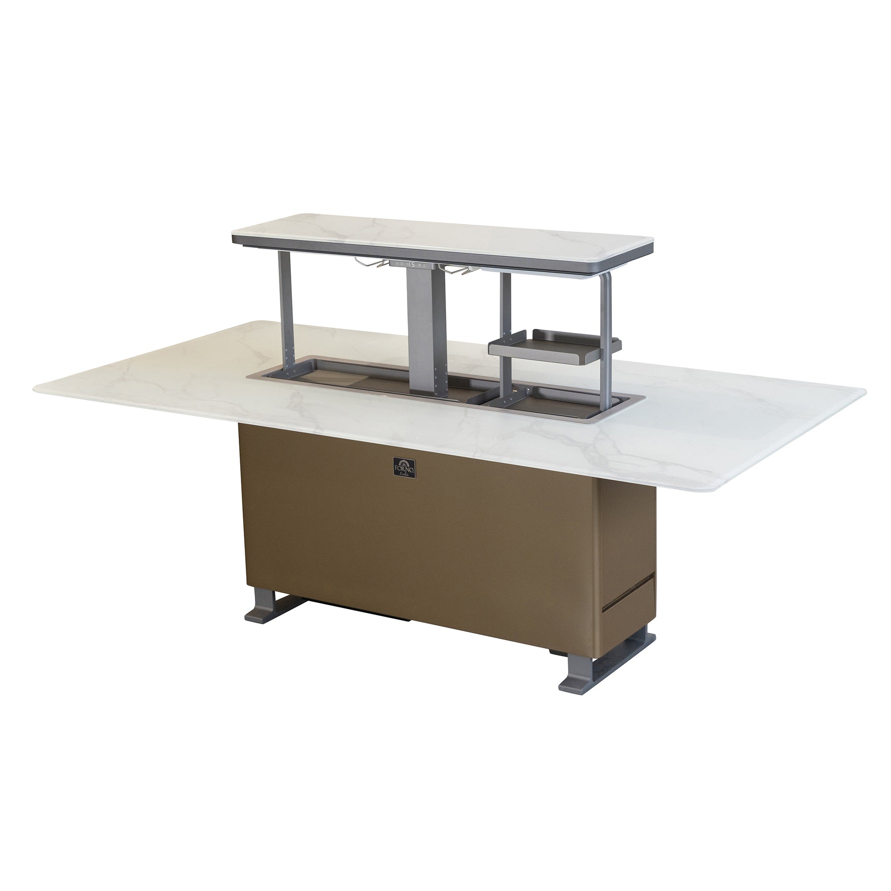 Cinetico Smart Dining Table in White, 5.3 cu.ft fridge and freezer with Bluetooth control - BonPrix Électroménagers
