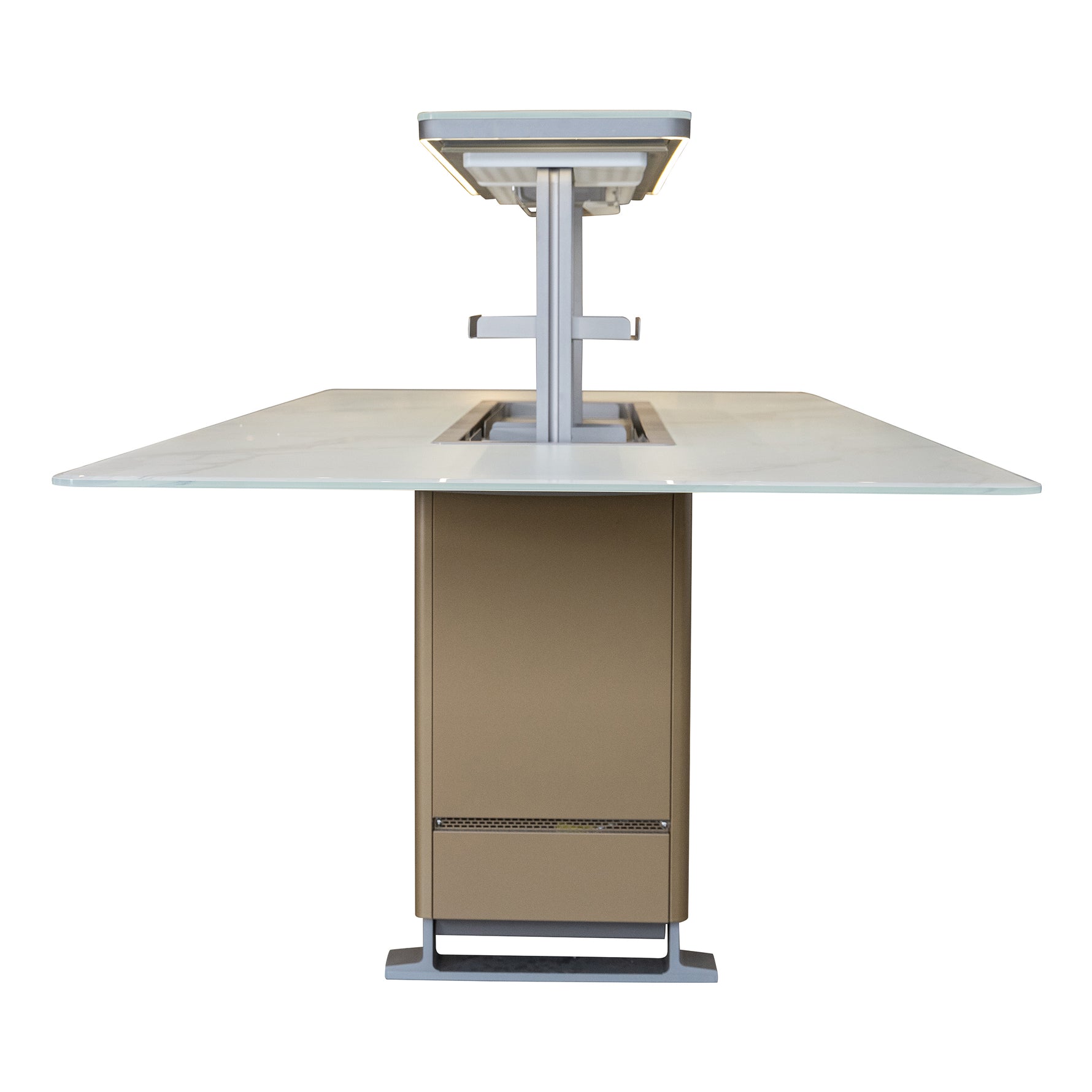 Cinetico Smart Dining Table in White, 5.3 cu.ft fridge and freezer with Bluetooth control - BonPrix Électroménagers