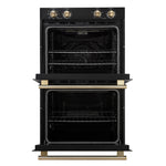 Forno Vomero 30-Inch Double Wall Oven, Black, 10 cu.ft Total Capacity, 7100W Convection, Mechanical Controls, Manuel Steam Clean - BonPrix Électroménagers