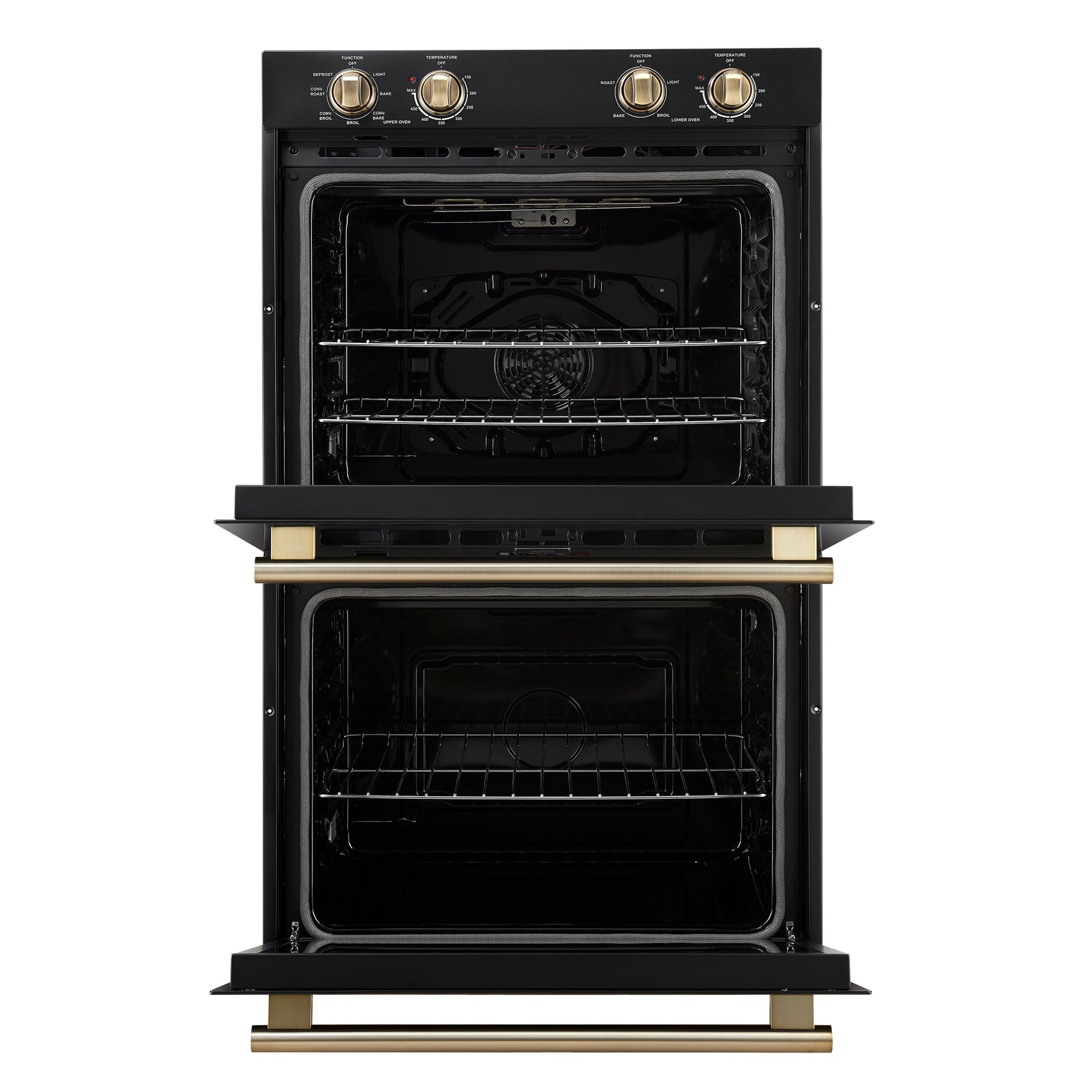 Forno Vomero 30-Inch Double Wall Oven, Black, 10 cu.ft Total Capacity, 7100W Convection, Mechanical Controls, Manuel Steam Clean - BonPrix Électroménagers