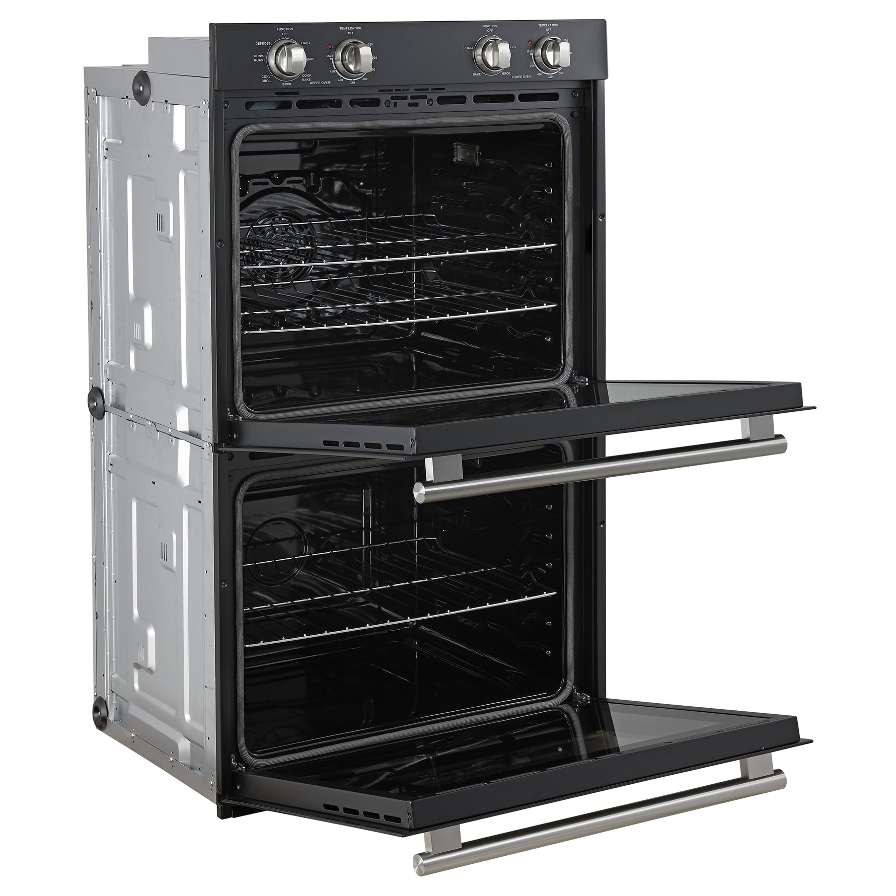 Forno Vomero 30-Inch Double Wall Oven, Black, 10 cu.ft Total Capacity, 7100W Convection, Mechanical Controls, Manuel Steam Clean - BonPrix Électroménagers