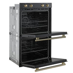 Forno Vomero 30-Inch Double Wall Oven, Black, 10 cu.ft Total Capacity, 7100W Convection, Mechanical Controls, Manuel Steam Clean - BonPrix Électroménagers