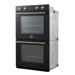 Forno Vomero 30-Inch Double Wall Oven, Black, 10 cu.ft Total Capacity, 7100W Convection, Mechanical Controls, Manuel Steam Clean - BonPrix Électroménagers