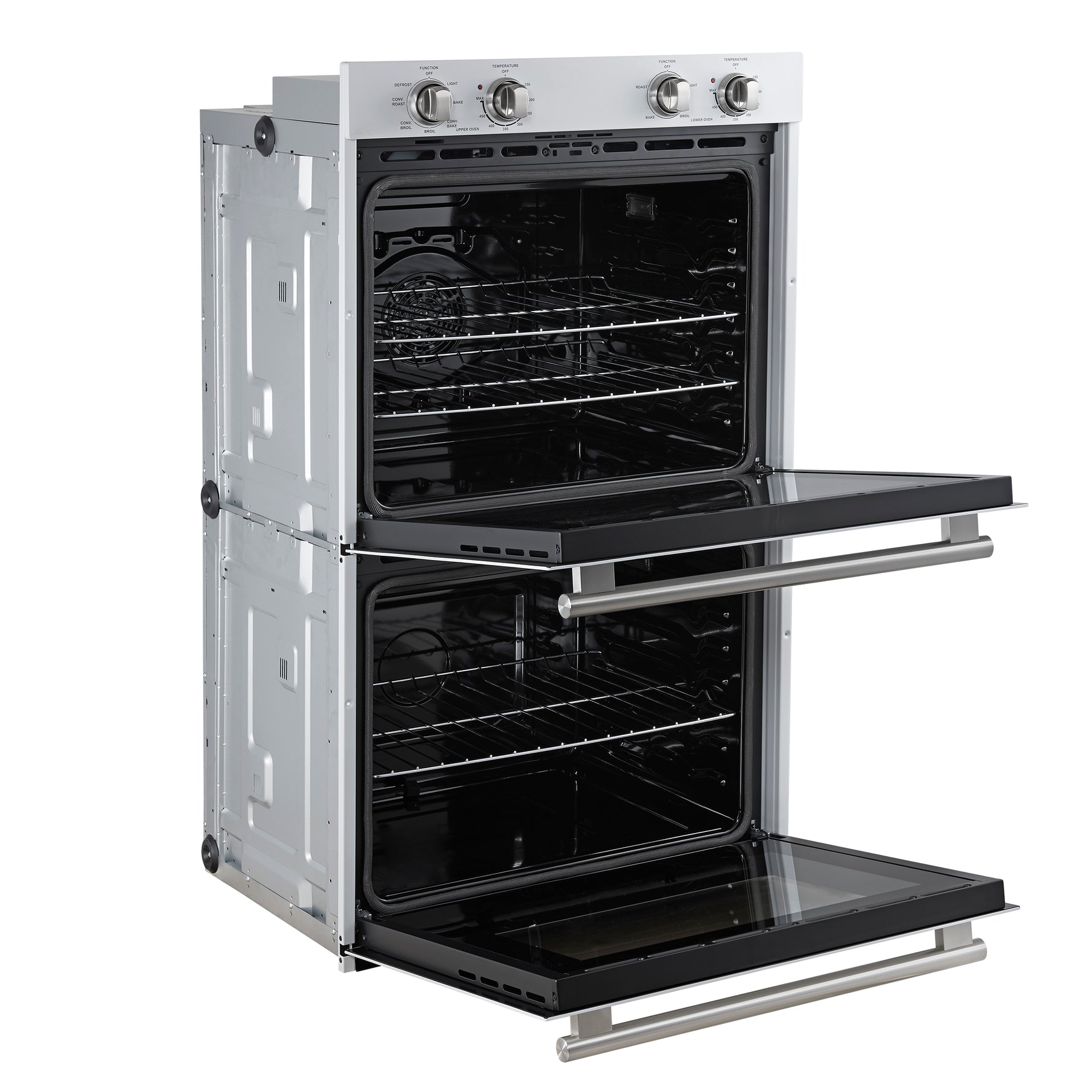 Forno Vomero 30-Inch Double Wall Oven, White, 10 cu.ft Total Capacity, 7100W Convection, Mechanical Controls, Manuel Steam Clean - BonPrix Électroménagers
