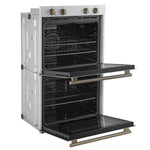 Forno Vomero 30-Inch Double Wall Oven, White, 10 cu.ft Total Capacity, 7100W Convection, Mechanical Controls, Manuel Steam Clean - BonPrix Électroménagers