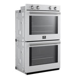 Forno Vomero 30-Inch Double Wall Oven, White, 10 cu.ft Total Capacity, 7100W Convection, Mechanical Controls, Manuel Steam Clean - BonPrix Électroménagers