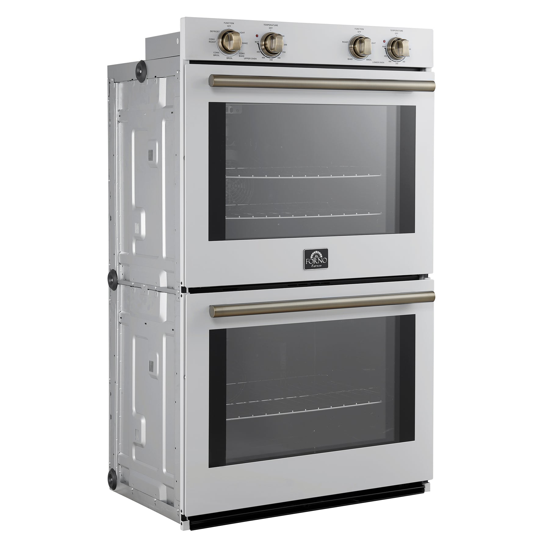 Forno Vomero 30-Inch Double Wall Oven, White, 10 cu.ft Total Capacity, 7100W Convection, Mechanical Controls, Manuel Steam Clean - BonPrix Électroménagers