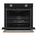 Forno Vomero 30-Inch Wall Oven, Black, 5 cu.ft Capacity, 3550 Watts Convection, Mechanical Controls, Manuel Steam Clean - BonPrix Électroménagers