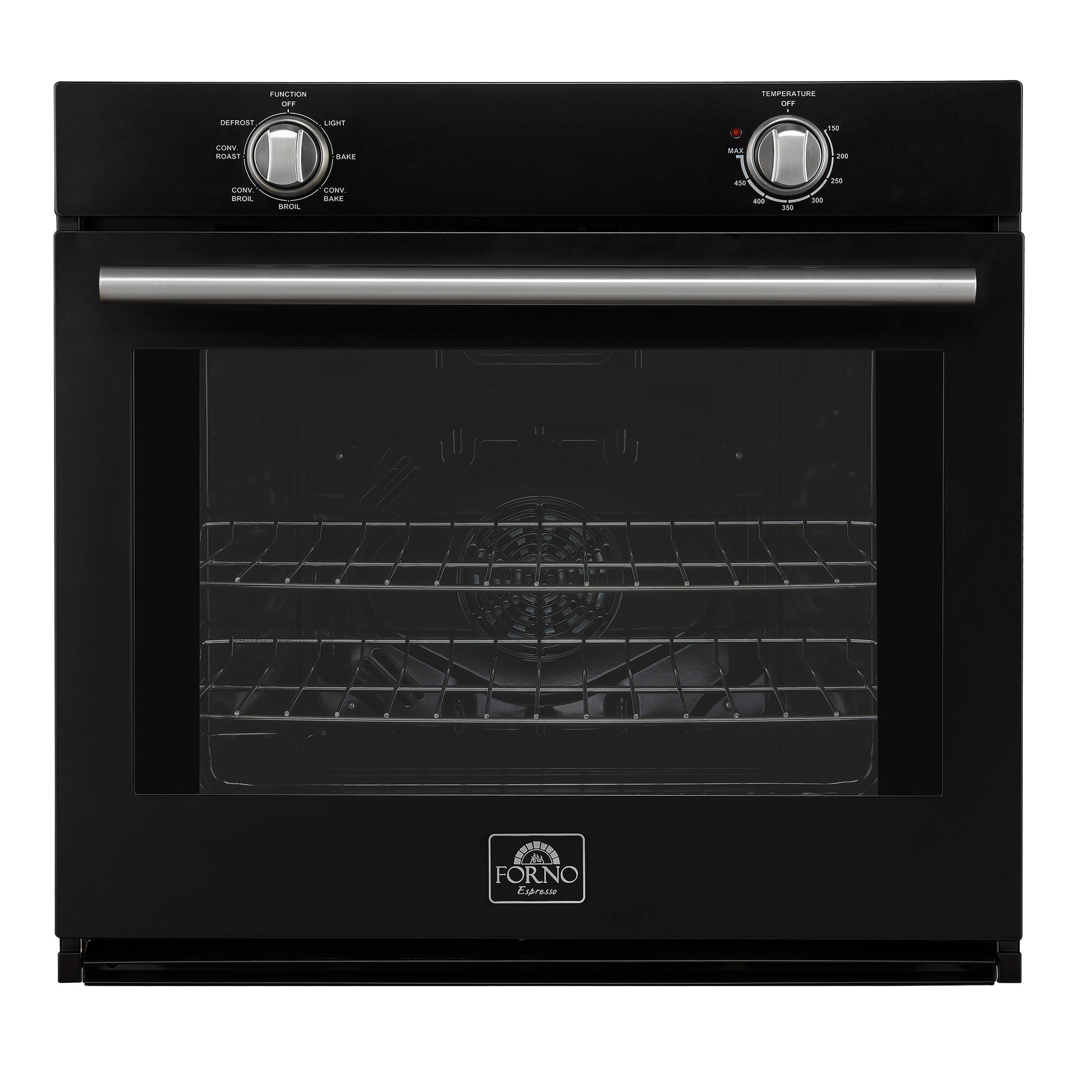 Forno Vomero 30-Inch Wall Oven, Black, 5 cu.ft Capacity, 3550 Watts Convection, Mechanical Controls, Manuel Steam Clean - BonPrix Électroménagers