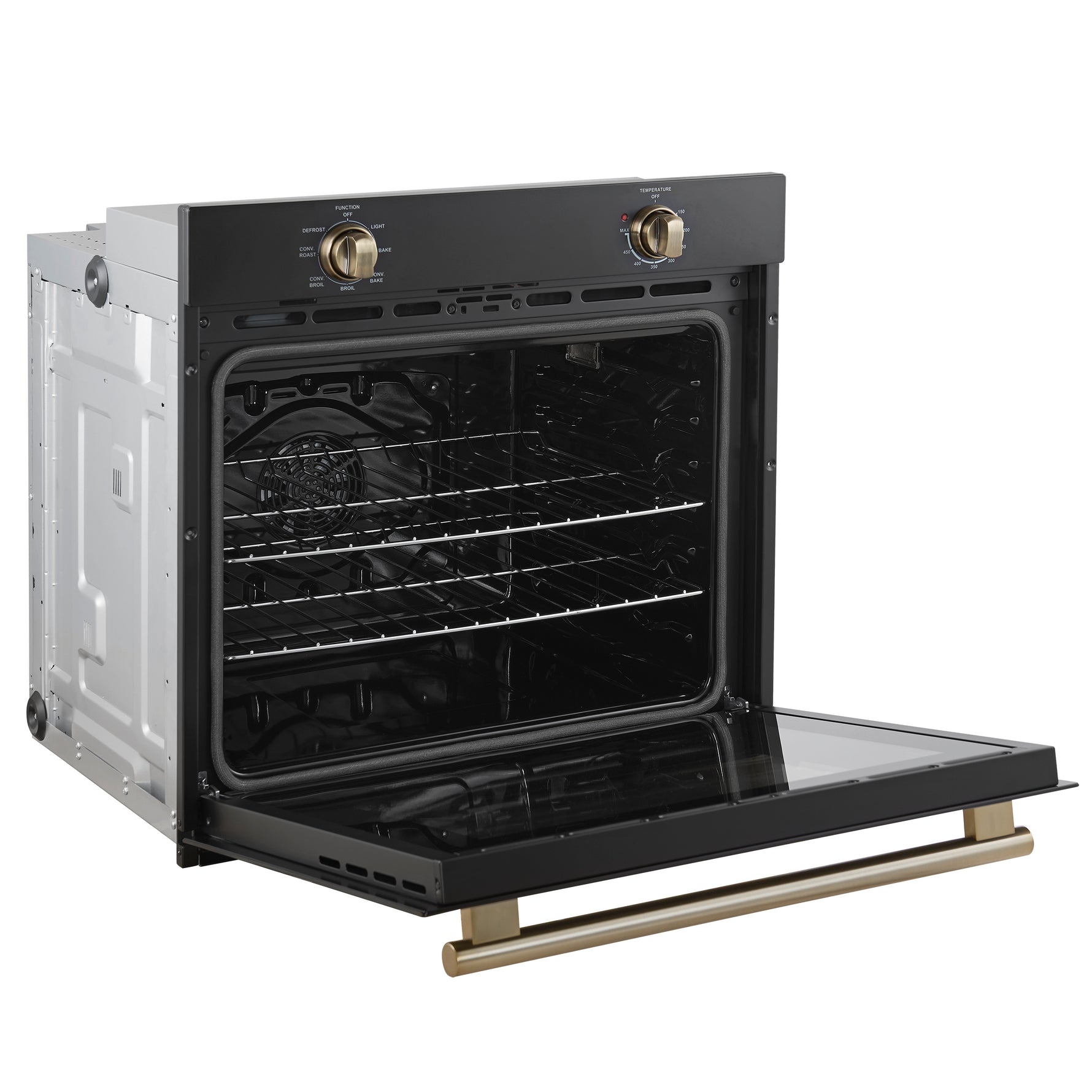 Forno Vomero 30-Inch Wall Oven, Black, 5 cu.ft Capacity, 3550 Watts Convection, Mechanical Controls, Manuel Steam Clean - BonPrix Électroménagers