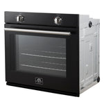 Forno Vomero 30-Inch Wall Oven, Black, 5 cu.ft Capacity, 3550 Watts Convection, Mechanical Controls, Manuel Steam Clean - BonPrix Électroménagers