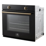 Forno Vomero 30-Inch Wall Oven, Black, 5 cu.ft Capacity, 3550 Watts Convection, Mechanical Controls, Manuel Steam Clean - BonPrix Électroménagers