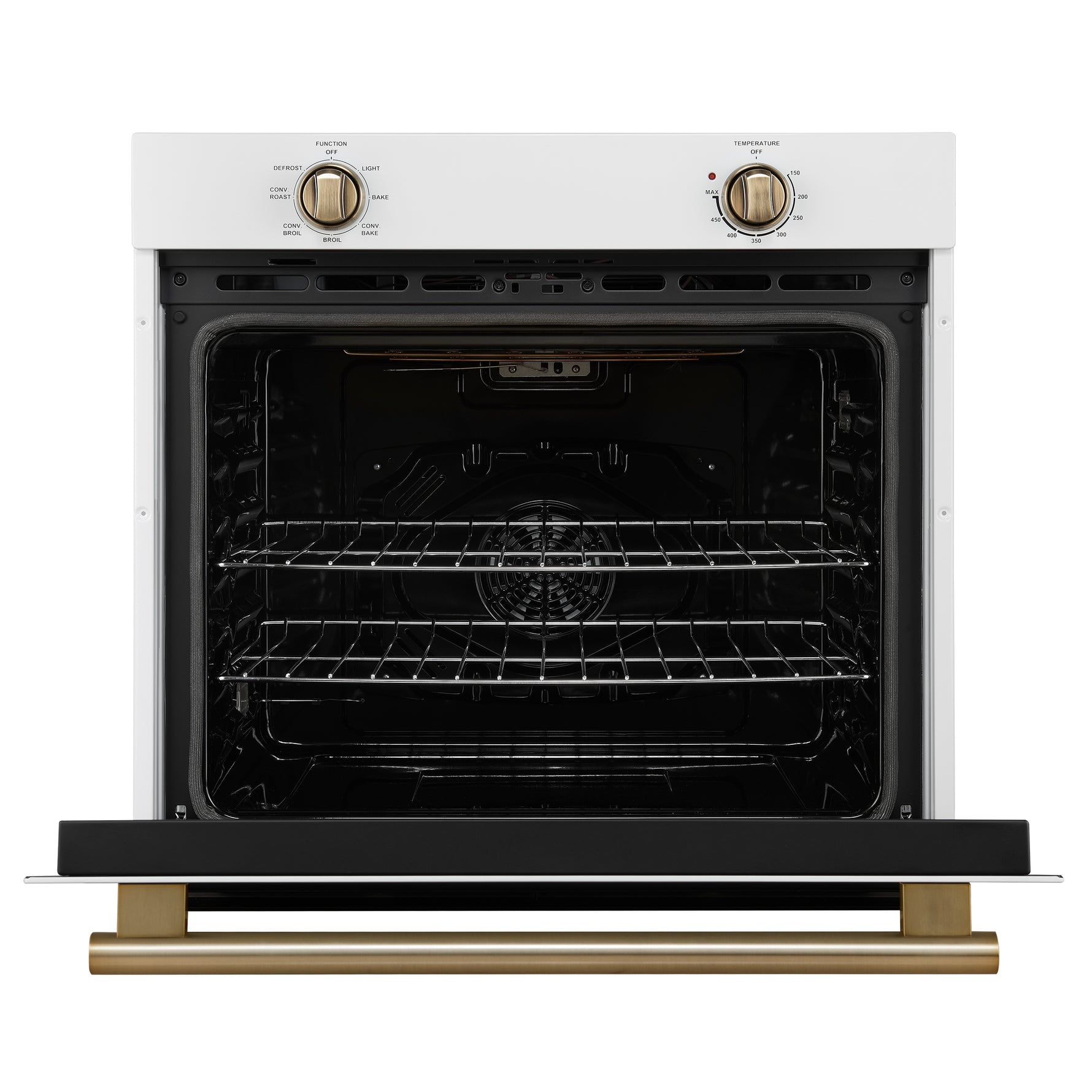 Forno Vomero 30-Inch Wall Oven, White, 5 cu.ft Capacity, 3550 Watts Convection, Mechanical Controls, Manuel Steam Clean - BonPrix Électroménagers
