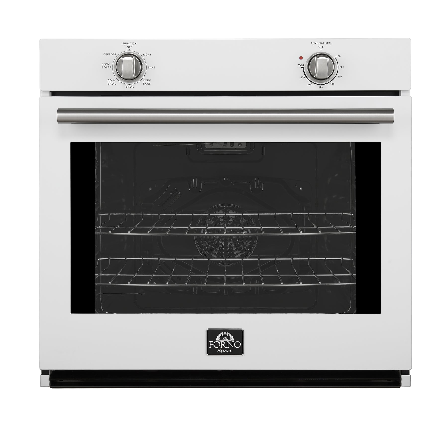 Forno Vomero 30-Inch Wall Oven, White, 5 cu.ft Capacity, 3550 Watts Convection, Mechanical Controls, Manuel Steam Clean - BonPrix Électroménagers