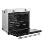 Forno Vomero 30-Inch Wall Oven, White, 5 cu.ft Capacity, 3550 Watts Convection, Mechanical Controls, Manuel Steam Clean - BonPrix Électroménagers