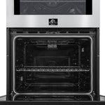 Forno Vomero 30-Inch Double Wall Oven, Stainless Steel, 10 cu.ft Total Capacity, 7100W Convection, Mechanical Controls, Self-Cleaning Function - BonPrix Électroménagers