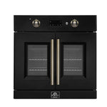FORNO 2-Piece Kitchen Bundle - 30" Black Single Wall Oven (1333-30), 30" Black Microwave (3093-30) - BonPrix Électroménagers