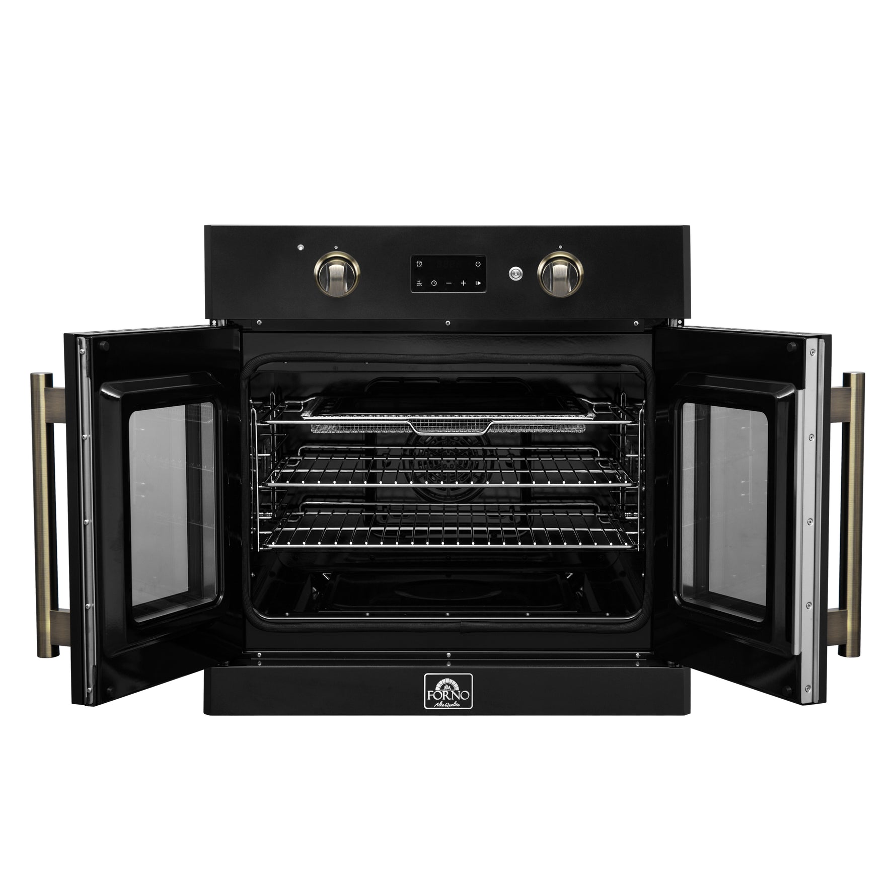 FORNO 2-Piece Kitchen Bundle - 30" Black Single Wall Oven (1333-30), 30" Black Microwave (3093-30) - BonPrix Électroménagers