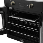 FORNO 2-Piece Kitchen Bundle - 30" Black Single Wall Oven (1333-30), 30" Black Microwave (3093-30) - BonPrix Électroménagers