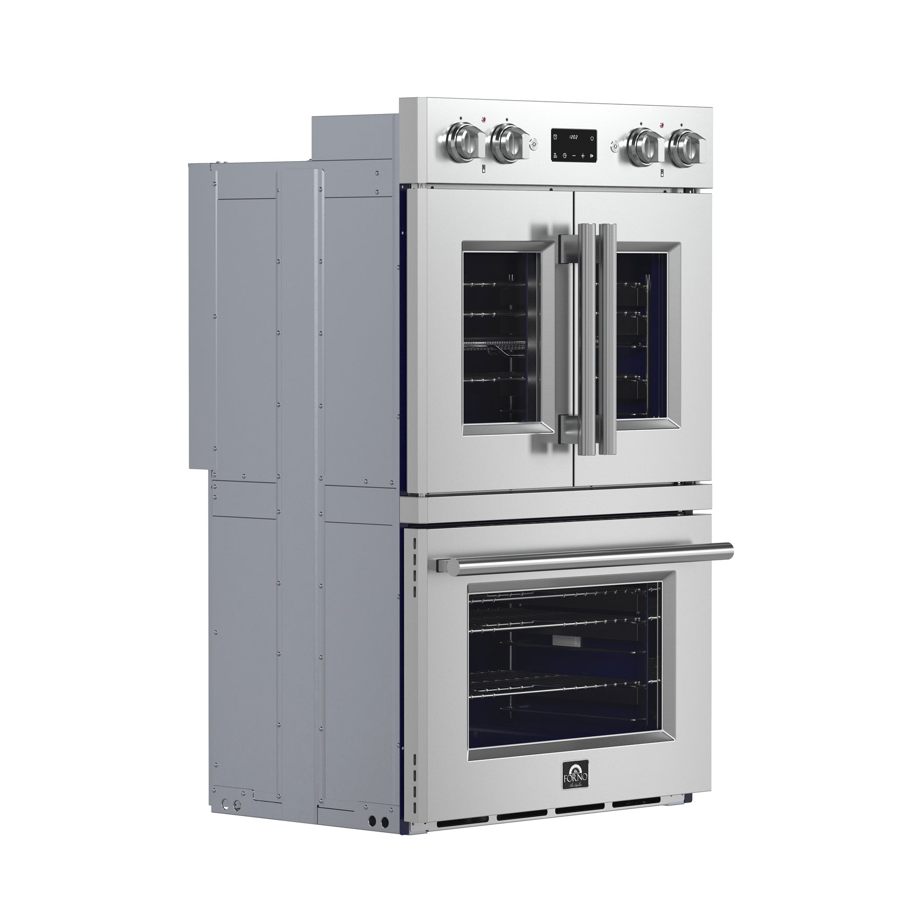 Forno Gallico 30-Inch Electric French Door Double Oven, Stainless Steel, Convection Cooking, Touch Control Panel, Self-Cleaning Function - BonPrix Électroménagers