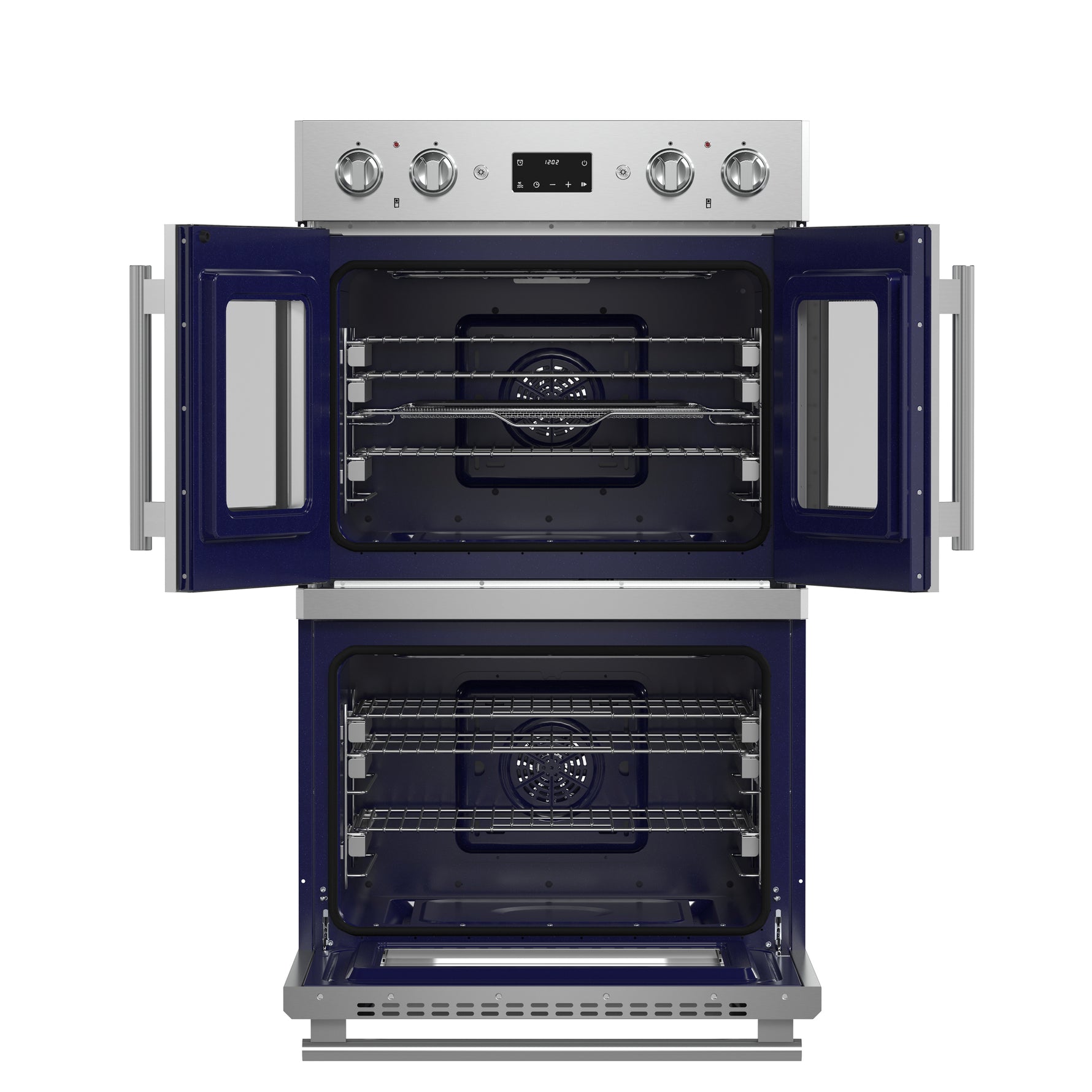 Forno Gallico 30-Inch Electric French Door Double Oven, Stainless Steel, Convection Cooking, Touch Control Panel, Self-Cleaning Function - BonPrix Électroménagers
