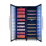 Avellina 48-in, 31.8 cu.ft. triple zone side-by-side Wine/Beverage cooler, 427 cans & 94 Wine bottles, Blue LED lights - BonPrix Électroménagers