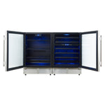Gemello 48 Inch Side-by-Side Wine and Beverage Cooler in Stainless Steel, French Door, 9.6 cu. ft. - BonPrix Électroménagers