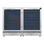 Gemello 48 Inch Side-by-Side Wine and Beverage Cooler in Stainless Steel, French Door, 9.6 cu. ft. - BonPrix Électroménagers