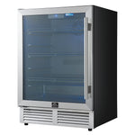 Forno Frescolino 24 Inch Beverage Cooler, Stainless Steel, with LED Lighting, Triple Glass Door, 188 Can Capacity, Built-In or Freestanding - BonPrix Électroménagers