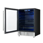 Forno Frescolino 24 Inch Beverage Cooler, Stainless Steel, with LED Lighting, Triple Glass Door, 188 Can Capacity, Built-In or Freestanding - BonPrix Électroménagers