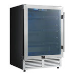Forno Frescolino 24 Inch Beverage Cooler, Stainless Steel, with LED Lighting, Triple Glass Door, 188 Can Capacity, Built-In or Freestanding - BonPrix Électroménagers