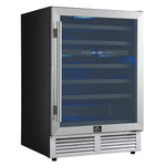Forno Bacchino 24 Inch Wine Cooler, Stainless Steel, with LED Lighting, Triple Glass Door, 51 Bottle Capacity, Built-In or Freestanding - BonPrix Électroménagers