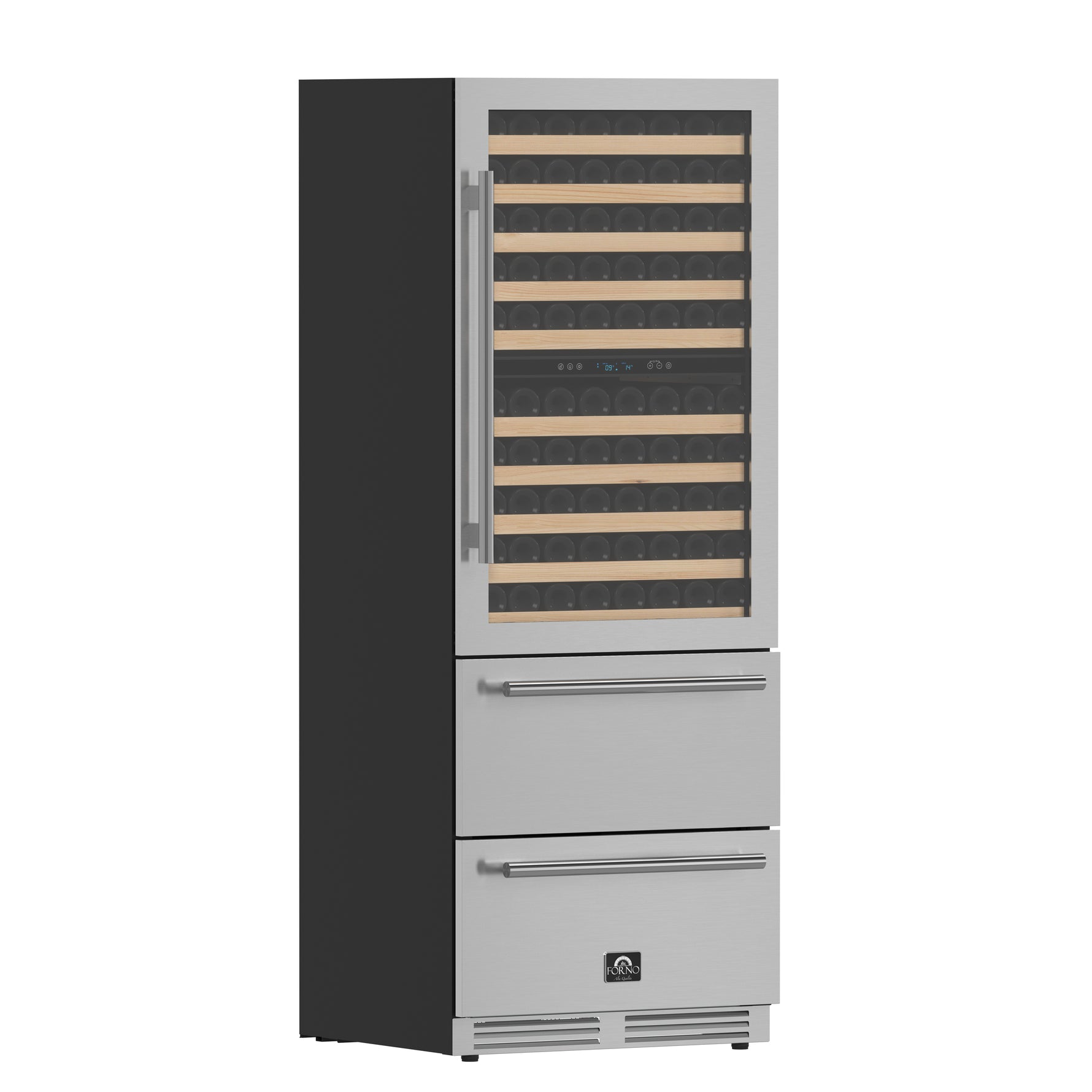 Forno Celano 30-Inch Dual Zone Wine Cooler and Beverage Cooler, 21.3 cu.ft, Stainless Steel - BonPrix Électroménagers